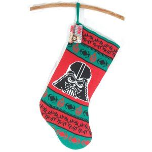 Disney STAR WARS DARTH VADER Red and Green Knit 18” CHRISTMAS STOCKING